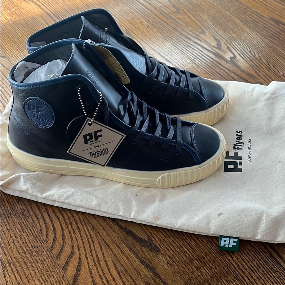 P.F. Flyers x Tanner Goods Men's PM15UH3C Center Hi Sneakers Indigo Blue sz 12